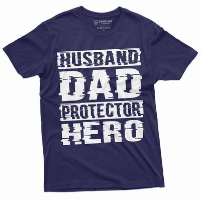 Men's Father's Day Husband Dad Protector Hero T-shirt Dad Husband Men Gifts