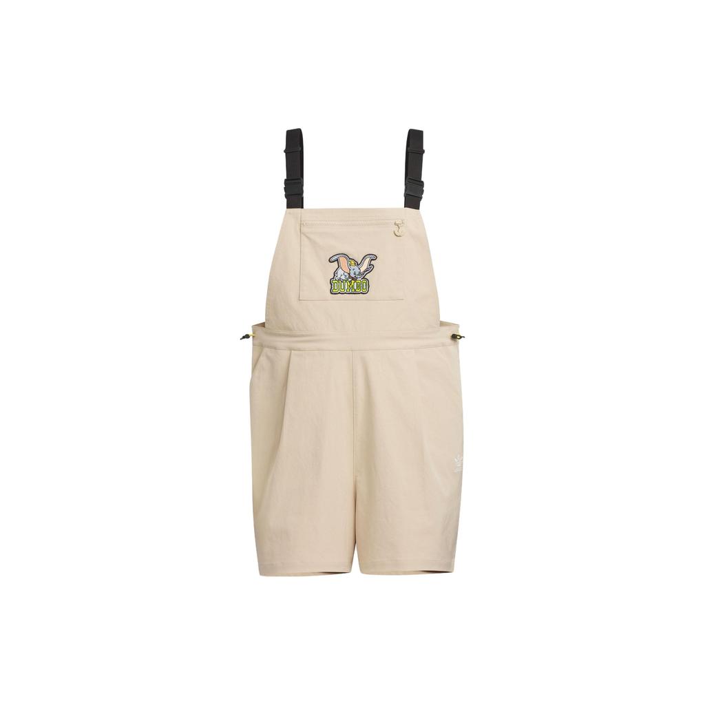 Adidas Originals X Disney Dumbo Embroidered Cartoon Pattern Suspenders Shorts Women Bottoms Magic-Light-Brown IN1056