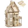 CUTEROOM 3D Wooden Puzzle Gothic House - DIY Woodcraft Kit for Decorating Bedrooms and Shelves