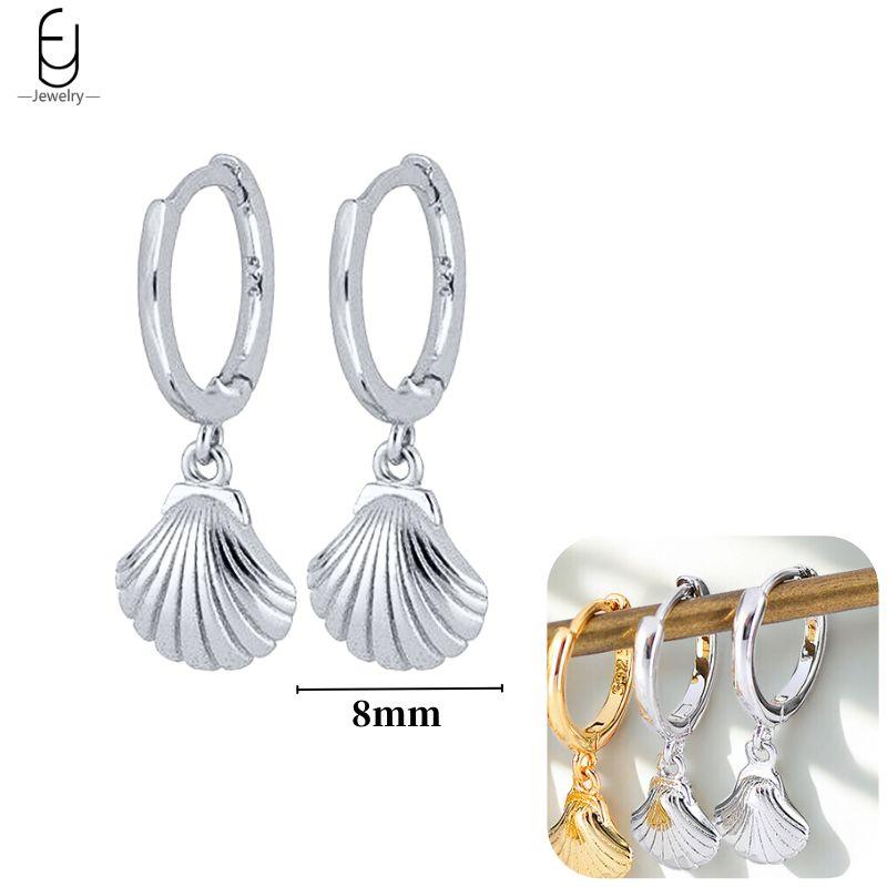 925 Silver Needle Cute Starfish/Shrimp Pendant Earrings Red Chili/ Star Enamel Gold Earrings For Women Fashion Jewelry