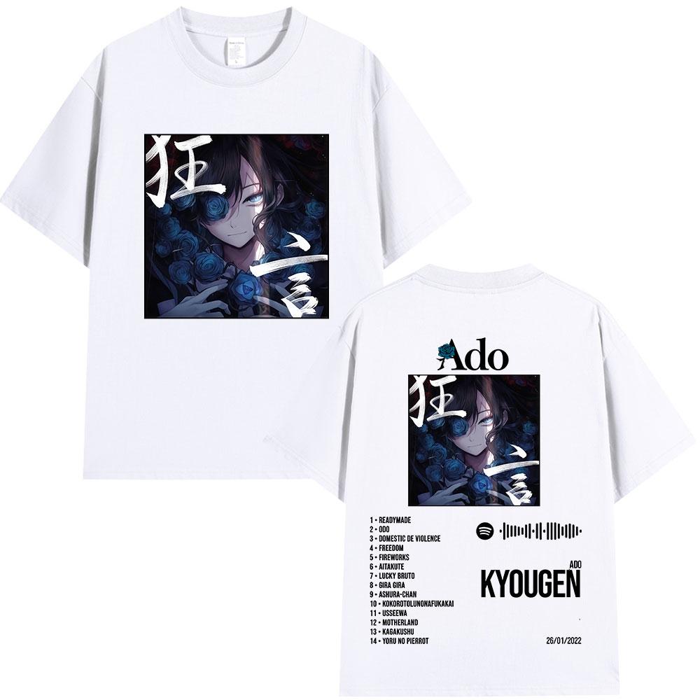Ado World Tour 2025 Hibana Kyougen Tričko Pánské Dámské Oblečení Módní Tričko Bavlna Ležérní Krátký Rukáv Nadměrná Trička Topy