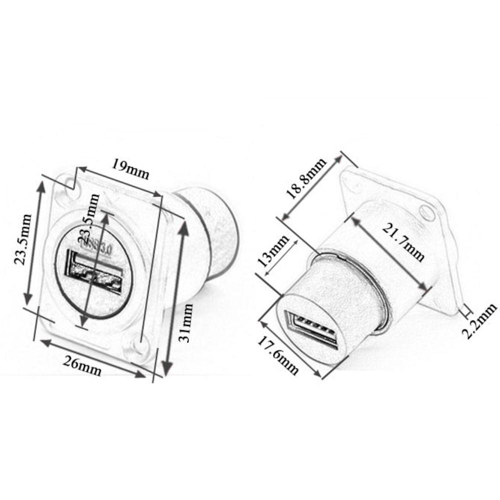 module USB connector Electronic Connectors Female to Female Jacks Panel HDMI-Compatible Socket