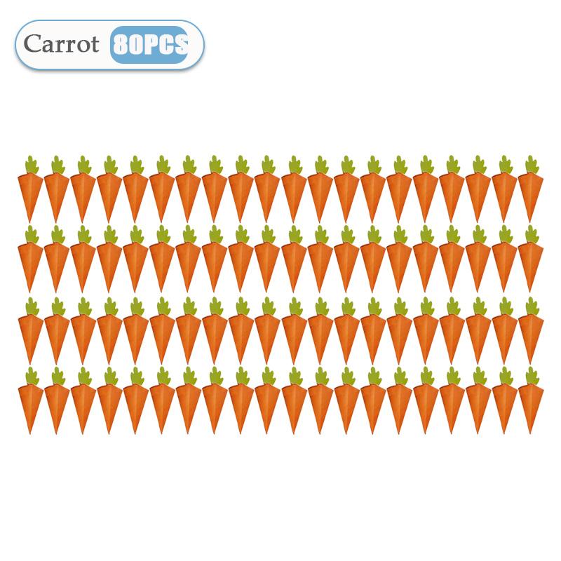 1-200PCS Creative Carrot Packaging Box Orange Candy Chocolate Cone Shaped Paper Gift Boxes Kids Easter Birthday Party Gift Bag