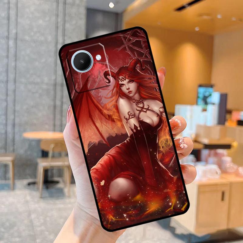 Devil Woman Sexy Girl Witch Case For Realme C55 C33 C31 C35 C30 C11 C15 C25s C21Y GT Neo 5 3T 2T 8 9 10 11 Pro Plus