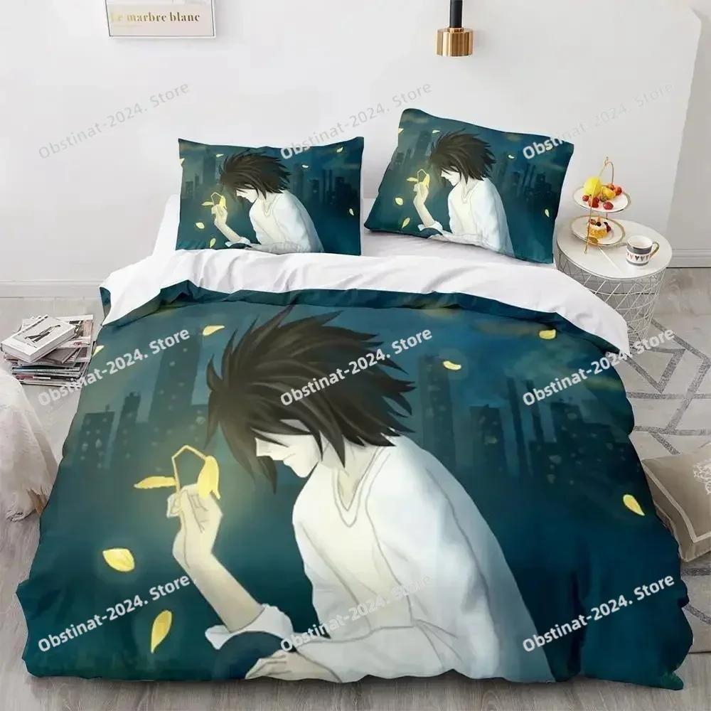 Комплект постельного белья Death Note Single Twin Full Queen King Size Bed Set Adult Kids Bedroom Duvet cover Sets 3D Print Anime Death Note