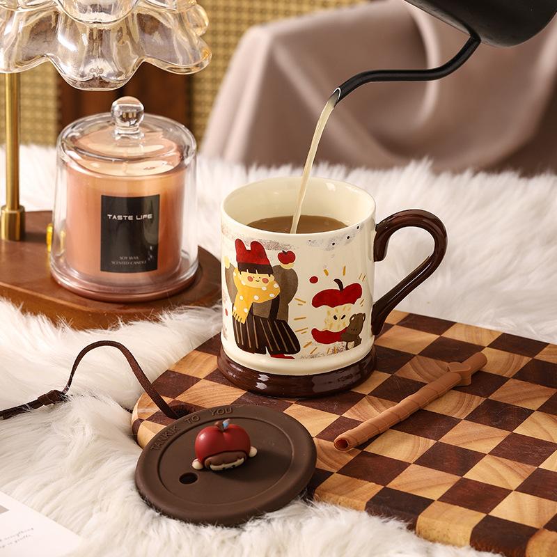 Parent Child Time Retro Ceramic Mug Event Gift Set High-value Water Cup Coffee Cup Souvenir