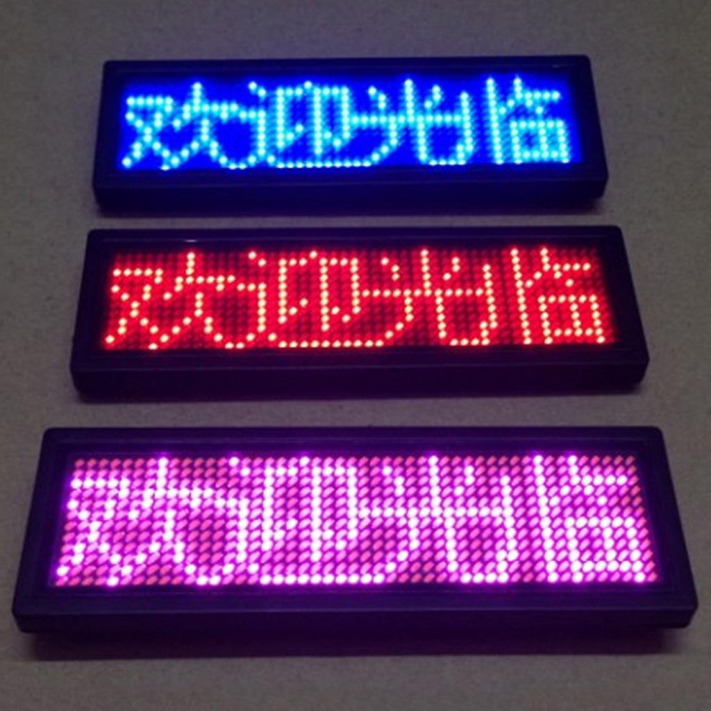 LED Name Tag for Business Rechargeable LED Card Screen for Bar Hotel Party Supermarket School and Restaurant 4 Colors