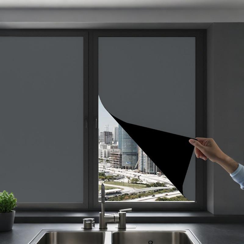 1PC Portable Blackout Curtains for Bedroom, Easy Install No Drill Blackout Shades&Blinds for Indoor Windows Self Adhesive Tapes