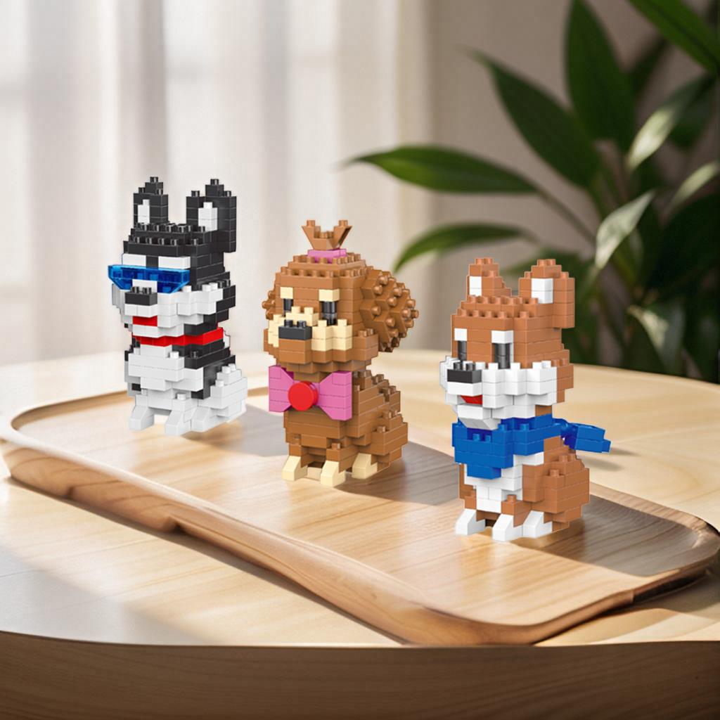 Micro Mini Bausteine Spielzeug Hundeschwarm Bietet Kindern Spaß beim Bauen Mini Niedlicher Husky Golden Retriever Weihnachtsgeschenke