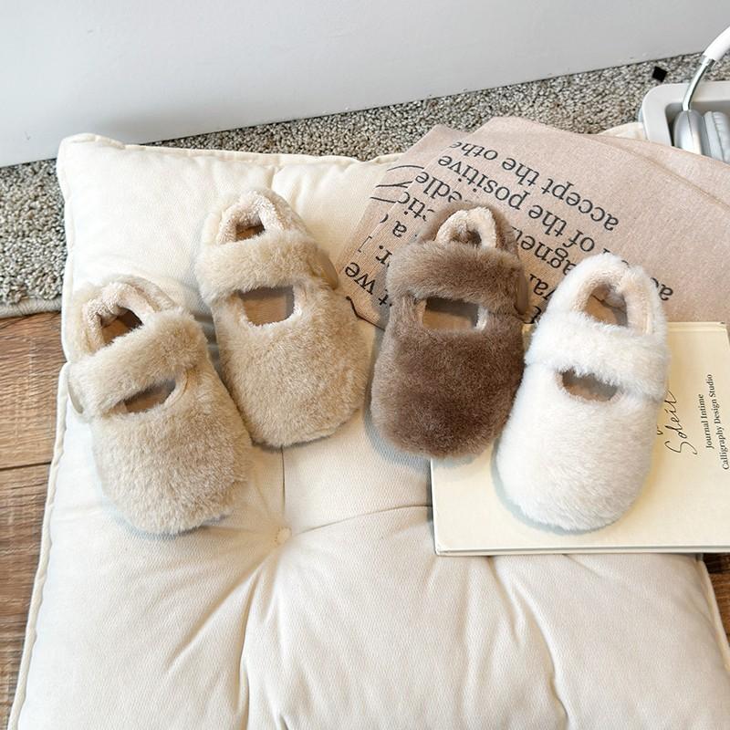 Children Casual Shoes Round-toe Fashion Boys Girls Simple Platform Cotton Shoes Kids Winter Warm Simple Flats Shoes Size 21-30