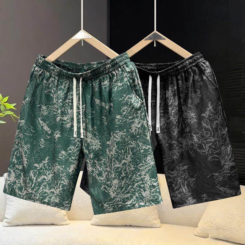 Men's Plus Size Print Casual Shorts – Elastic Waist Drawstring Loose Fit Summer Shorts (5XL-11XL)