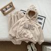 Herbst Winter Kinder Trainingsanzug Junge Baby Fleece Dicke Kapuzenpullover Set Mädchen Kinder Plus Samt Warme Oberteile+Hose 2tlg. Kinder Sweatshirt Anzug