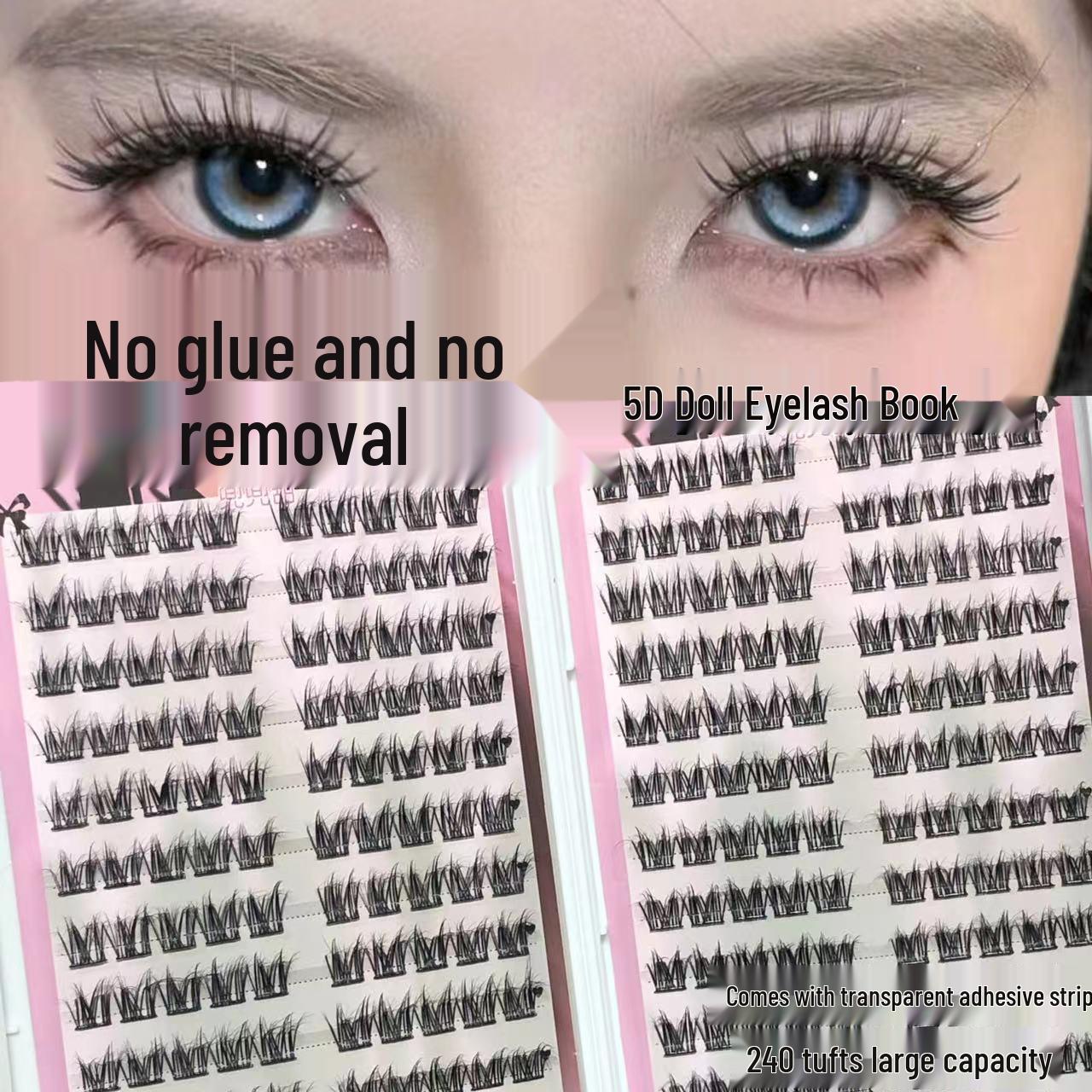 

Дуду Свит 5D Пушистая Книга Ресниц: Естественный стиль детского завитка с 240 съемными пучками без клея.