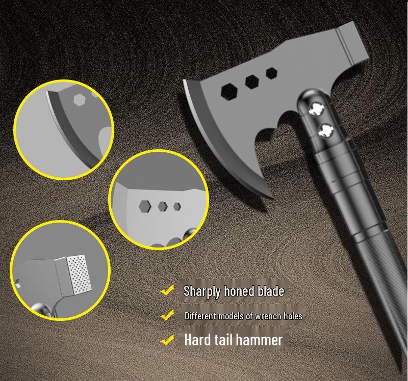 Multifunctional Survival Shovel & Axe Set for Camping and Self-Defense