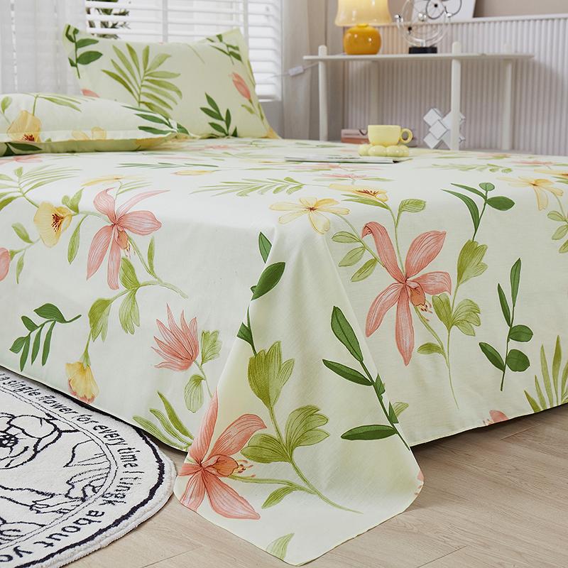 Cotton Bed Flat Sheet for Double Bed Plain Solid Color Top Sheets Single/Queen/King Flat Bedsheets Home Bed Linen Sheets
