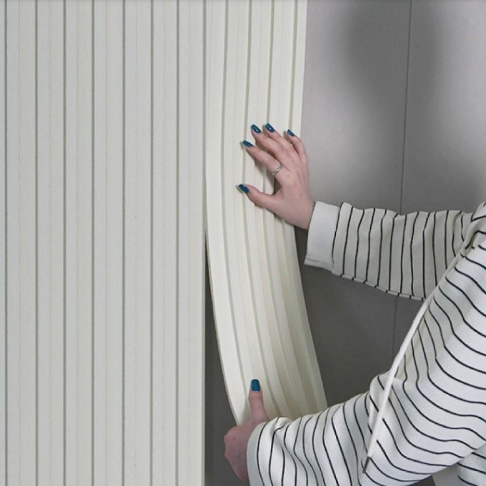 3 Meter Imitation Grille Wall Sticker Thick Waterproof Fluted Wall Panel Self-adhesive NBR Foam Fluted Wall Trim Wall Decoration