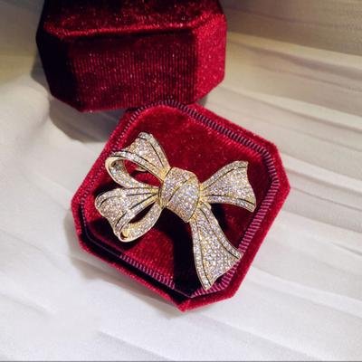 Women Cubic Zirconia Inlaid Bow Finger Ring Wedding Party Jewelry Gift