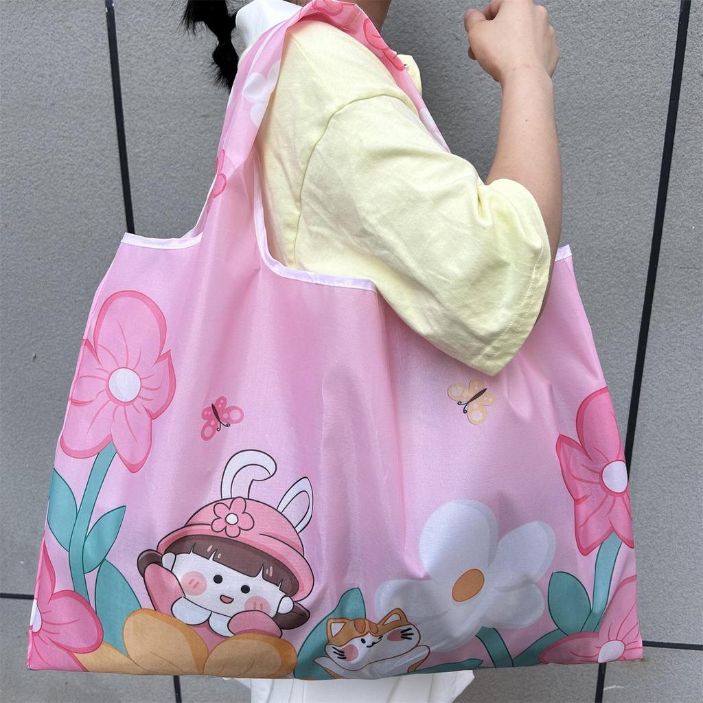 Miljøvennlig Sammenleggbar Skulderveske med Stor Kapasitet for Kvinner