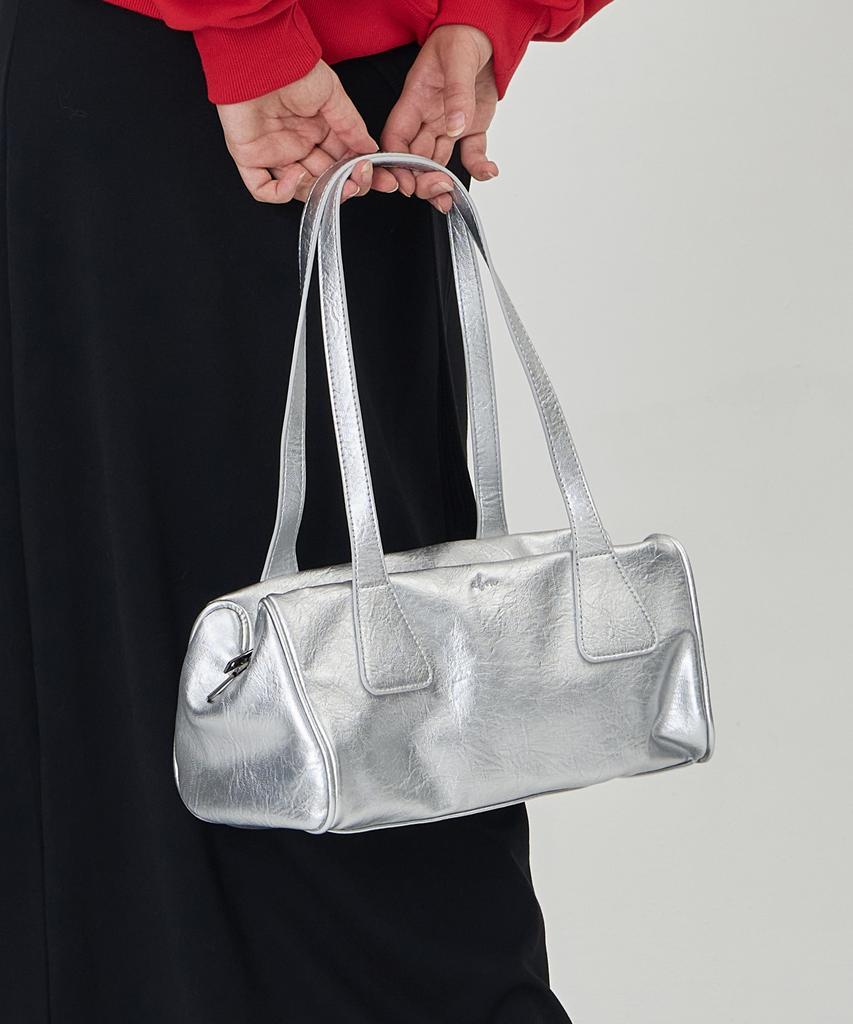 The-Abon Vintage Baguette Shoulder Bag Silver