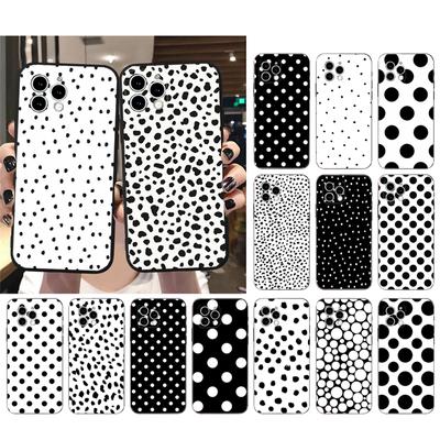 Custodia per telefono leopardo a pois bianco nero per iPhone Samsung Galaxy Redmi Xiaomi Oppo OnePlus Nota SA 7 8 9 10 11 12 13 14 20 21 22 23 53 54 Pro Ultra