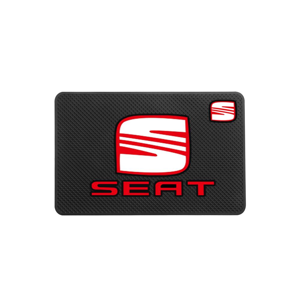 NBNY6 PVC Car Logo Rubber Mobile Sticky Pad Dashboard Anti-Slip Mat For SEAT lbiza Mk2 Cupra 6j Leon Mk1 FR Racing Arona Ateca Altea