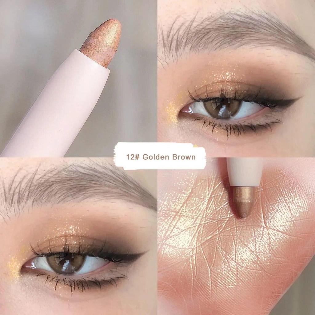 Lidschatten Liegender Seidenraupen-Highlighter-Stift Koreanisches Augen-Make-up Mattweiße Perle Hochglänzender aufhellender Glitzer-Lidschattenstift