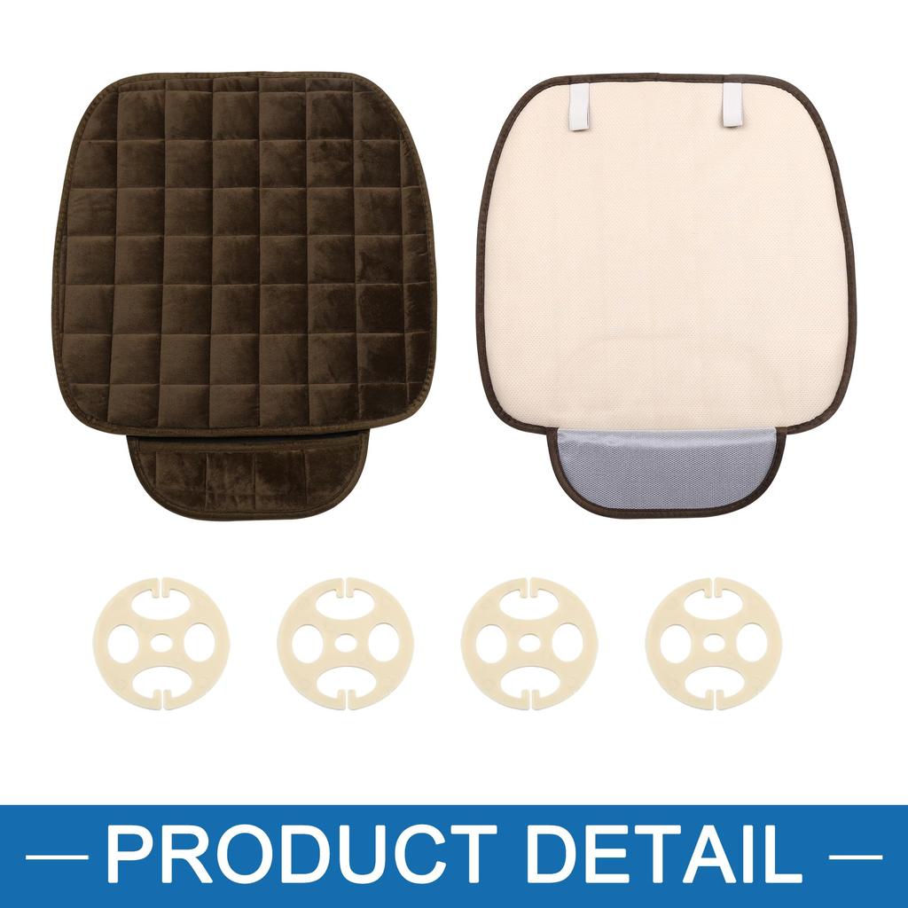 A ABSOPRO Universal Front Car Seat Cushion Breathable Seat Pad Mat Protector for Home Chair Plush Brown of (Set 2)