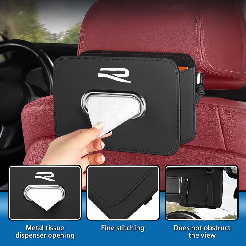 Car Tissue Box Holder Leather Auto Seat Back Hanging Tissue Box For Volkswagen VW Golf 4 6 7 GTI Tiguan B5 B6 B7 Jetta MK5 MK6 QM7