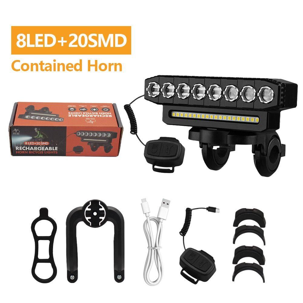 8 /5LED Bicycle Headlights USB Charging MTB Cycling Lamp Bike Front Light  Bicycle