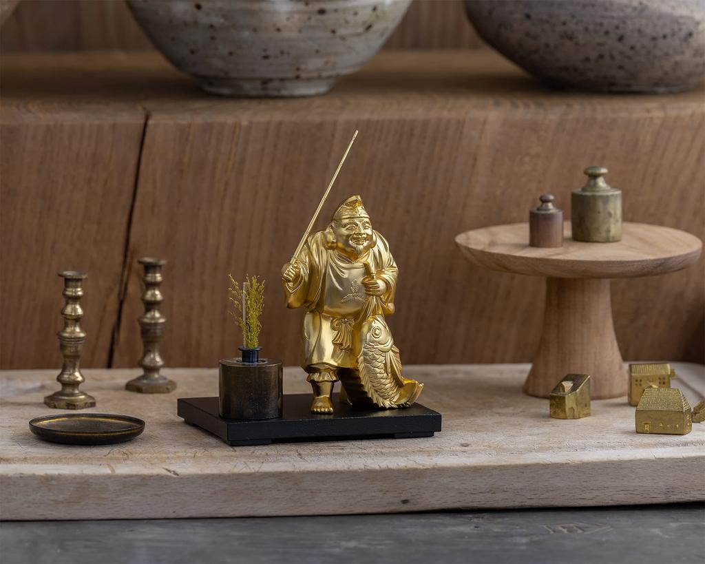 Sieben Glücksgötter Ebisu Buddhist Hideun Makita Original Statue Ornament Takaoka Kupferwaren (Vergoldet/24K Gold) Bildhauer Modell_Buddha