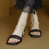 Fashion 2025 New Summer Square-toe Low-heel Versatile One-strap Sandals Women's Thick Heel Soft Sole Design Sense