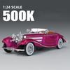 szvm1 1:24 Mercedes-Benz 500K 1936 Classic Car Alloy Car Model Sound and Light Pull Back Children's Toy Collectibles Birthday gift