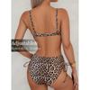 Women's Ethnic Print Two Piece Bikini Set - Side Tie High Waist Bathing Suit