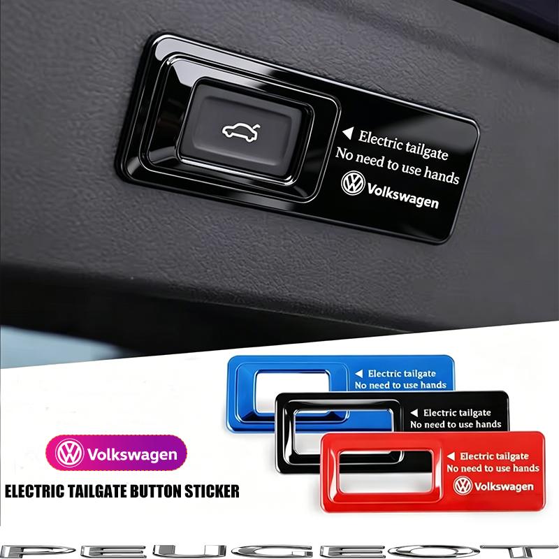 Car Trunk Switch Warning Sticker Tailgate Lifting Cover Decal For VW GTI Polo Golf Passat Jetta Tiguan Arteon CC Taigo Hub Cap