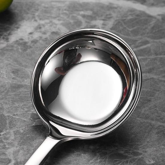Stainless Steel Spoon High Precision Mirror Polished Spoon Comfortable Curved Long Handle Round Spoon for Home Restaurant