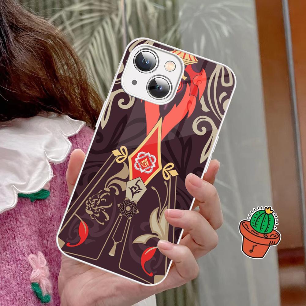 

Genshin Impact Hu Tao Phone Case Tempered Glass For Iphone 14 13 12 11 Pro Mini XS MAX 14Plus X XS XR Fundas iphone 12