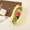 Cream Puff Pen Case Large Capacity Soft Solid Color Stationery Bag Pencil Case Fashionable and Simple Zipper Storage Clutch Bag