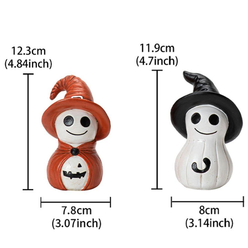 Handicraft Spooky Creat Resin Ornaments Halloween Themed Smiling Wizard Figurine  Festival Decor