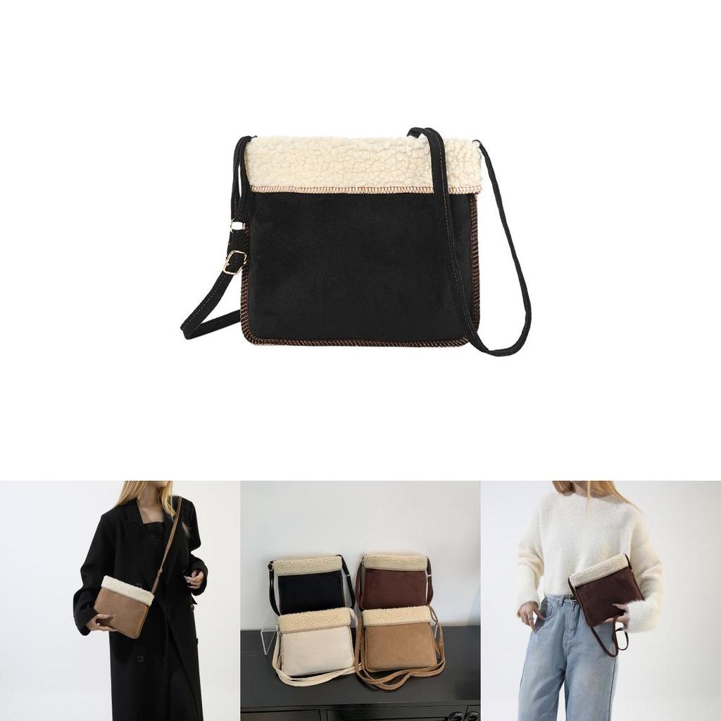 Wholesale Fashion Plush Flipped Shoulder Messenger Bag Women 2023 Winter New Casual Trendy Versatile Small Square Bag