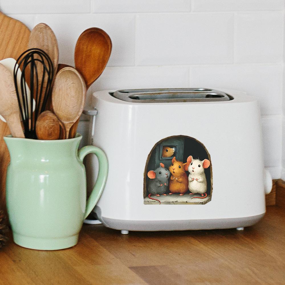 DIY Home Decoration Wall Stickers with Cute Little Mouse Holes Can Be Stuck At Will