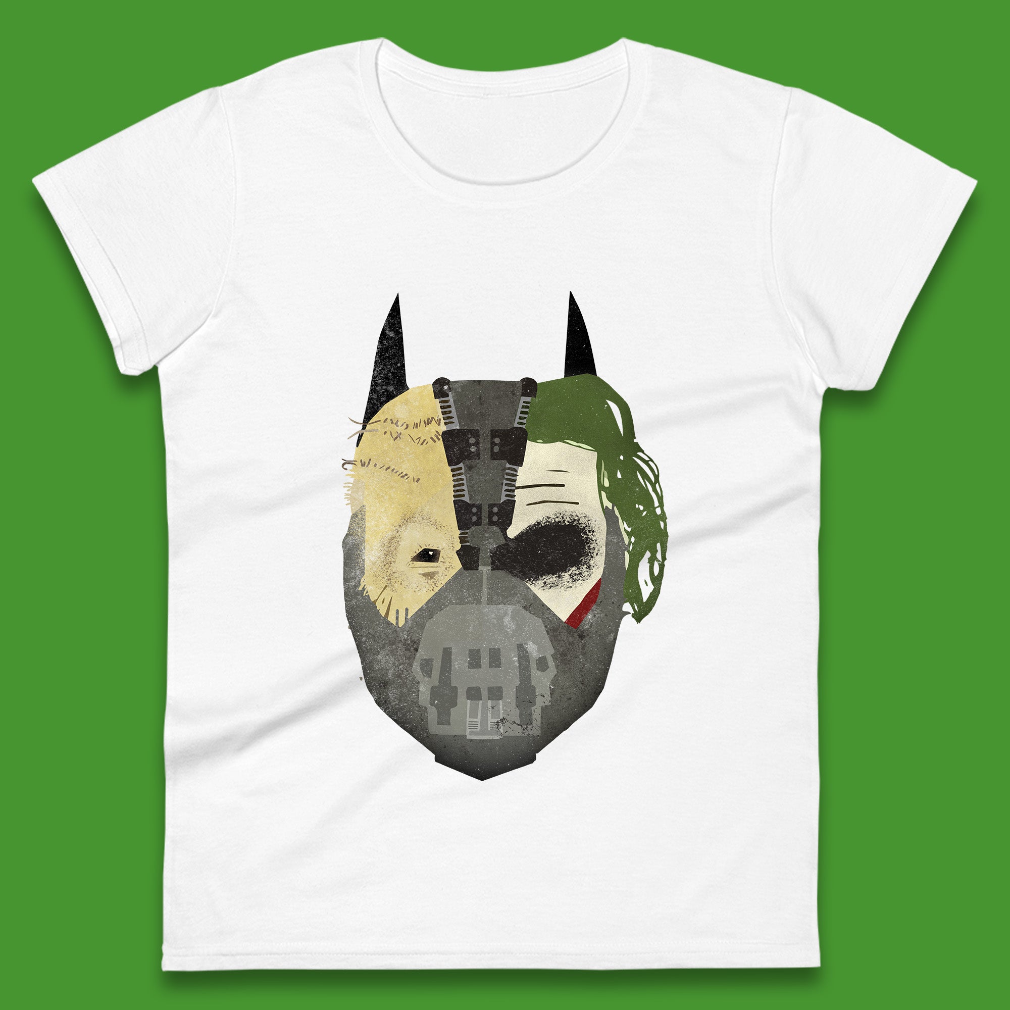 The Dark Knight Trilogy Batman Movie Villains Joker Scarecrow Bane Batman Trilogy Mashup Womens Tee T Shirt Mens Tops Unisex Top S