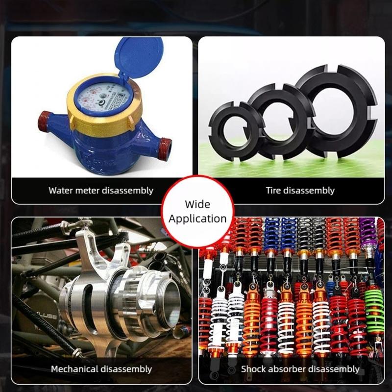 6Pcs Adjustable C Pin Spanner Hook Wrench Tool Set Spanner Nut Wrench with Changeable Round Head for Bike Motorcycle