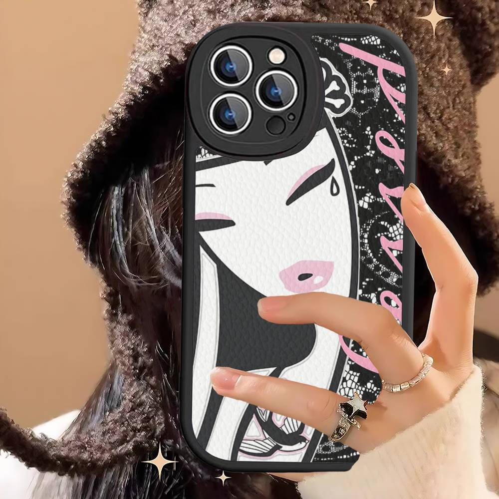 Character T-tokidoki Leather Phone Case For IPhone 16 16e 15 14 13 12 11 Pro Max Plus Mini Cover