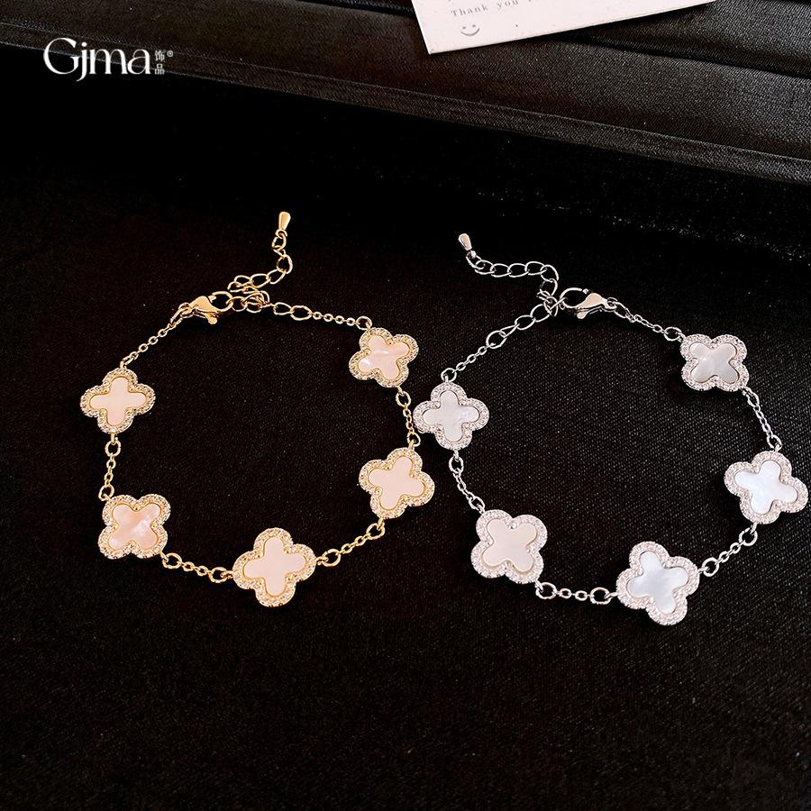 French-style exquisite cubic zirconia flower bracelet, a luxurious and high-end piece, fashionable and versatile, with a unique design