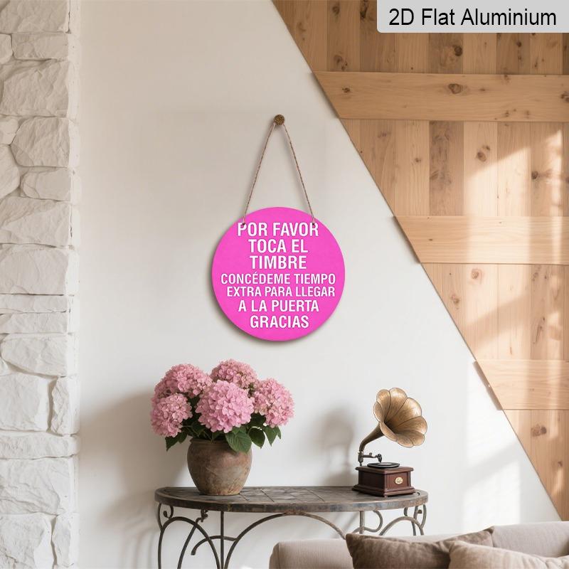 2D Vlakke Decoratieve Aluminium Plaquettes en Ornamenten Bord, Grappig Metalen Deurbord met Humoristische Quote, Moderne Wanddecoratie voor Voordeur Portiek