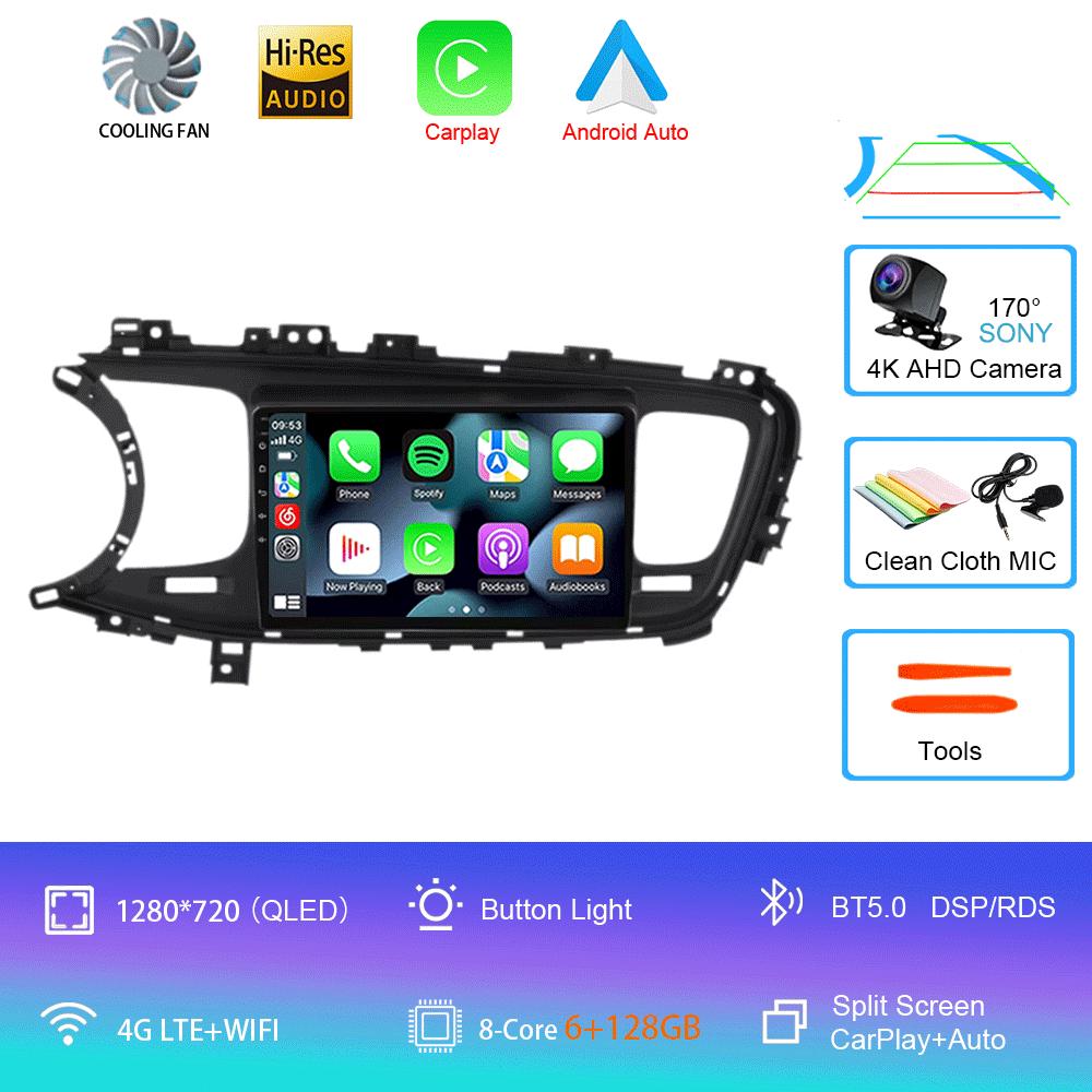 Android 14 Auto Car Radio Video Multimedia Player For Kia Optima K5 2013 2014 2015 Navigation GPS Autoradio QLED Screen BT5.0