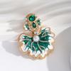 Stylish Carp Pin With Crystals Embellishment Portable Secure Clasp Versatile Accessory For Jackets Bags Hats