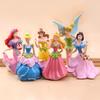 6pcs Disney Princess Figures Toy Set With Cinderella Aurora And Belle For Cake Decoration