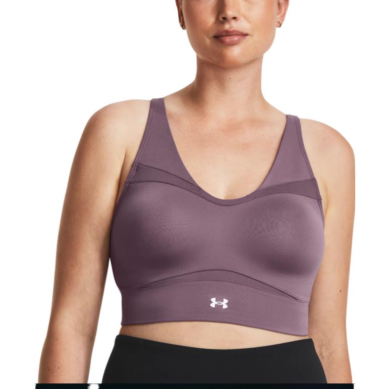 Under Armour Smart Form Logo Print Medium Support Sports Bra Women underwear Purple 1381666-500
