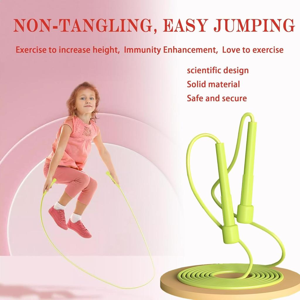 Kinder Springseil, 3er-Set, Springseil für Kinder 8-12, Anfänger und Erwachsene - Leicht, Verwicklungsfrei, Verstellbares PVC-Seil - Springseil Kinder